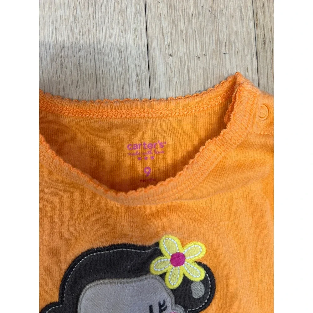 Carter's Monkey Short Sleeve Bodysuit Kids 9 Months Orange